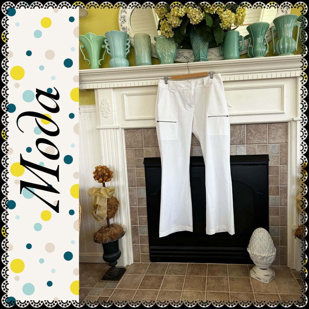 Moda white slacks, size 12